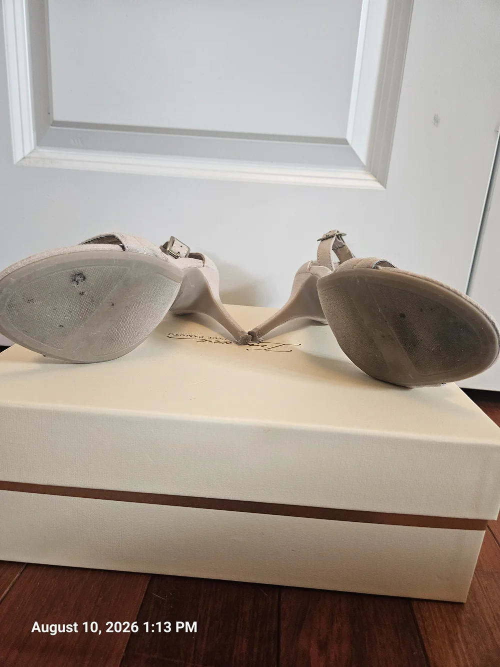 LC Lauren Conrad Women's Ankle Strap Sandals in Light Taupe